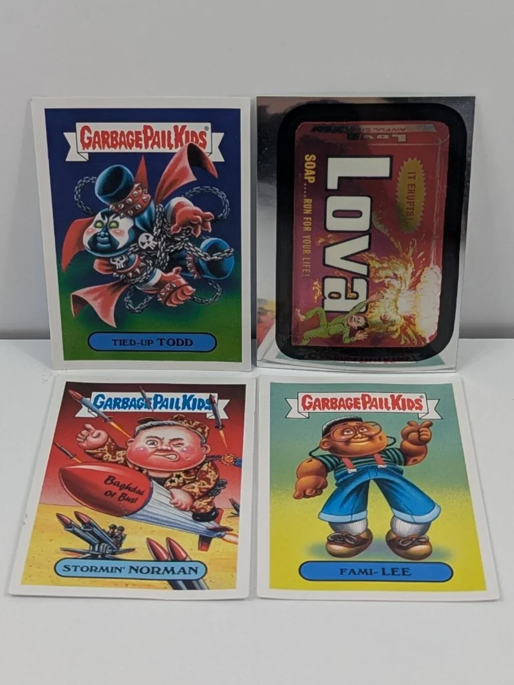 Lot of 3 Garbage Pail Kids & Wacky package Sticker